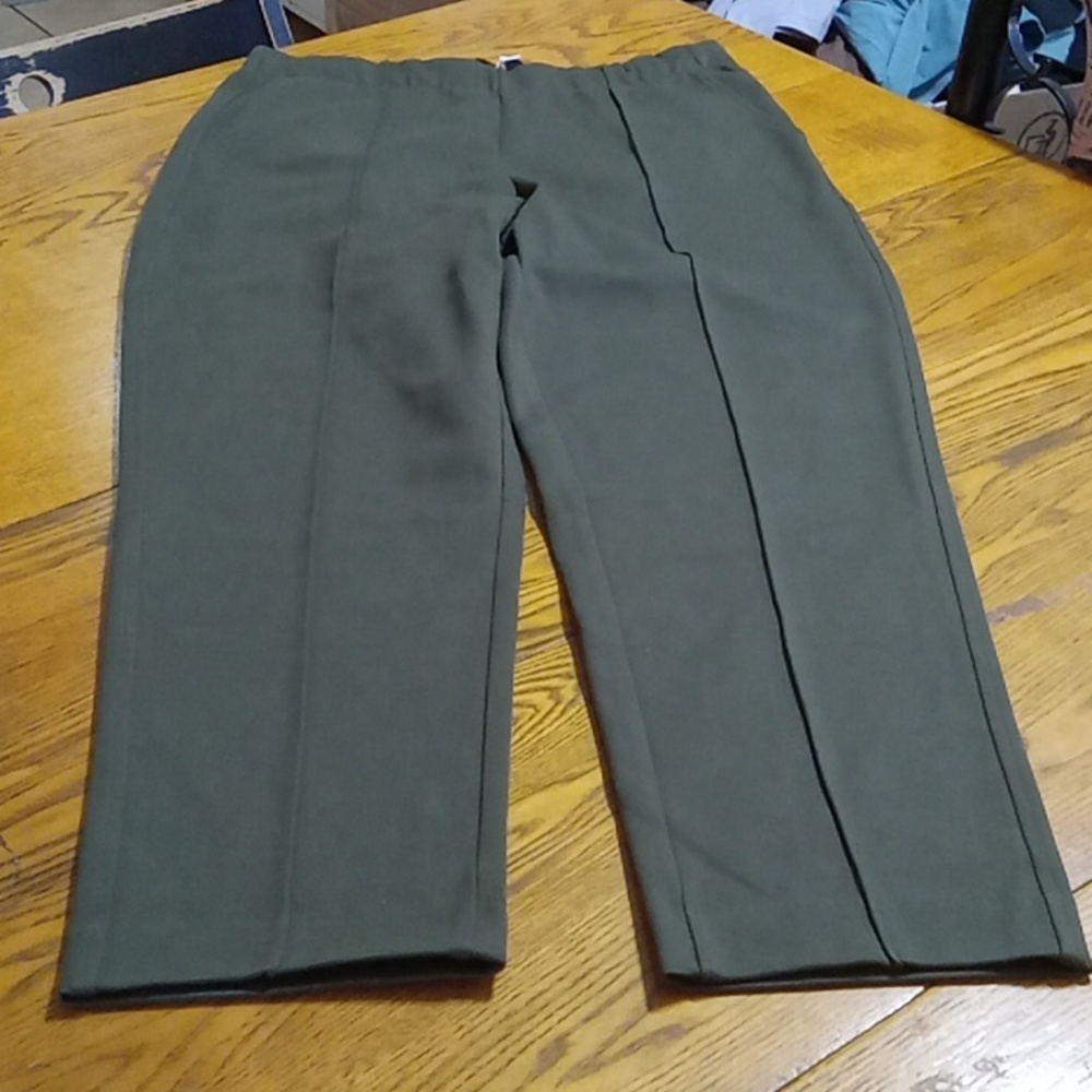 EVERLANE The Dream Pants Women LARGE Stretch Work Forest Green Casual NEW
